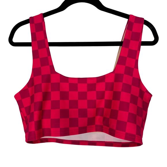Albion Magenta Check Olivia Top & High Waisted Tie Bottoms - Picture 4 of 10